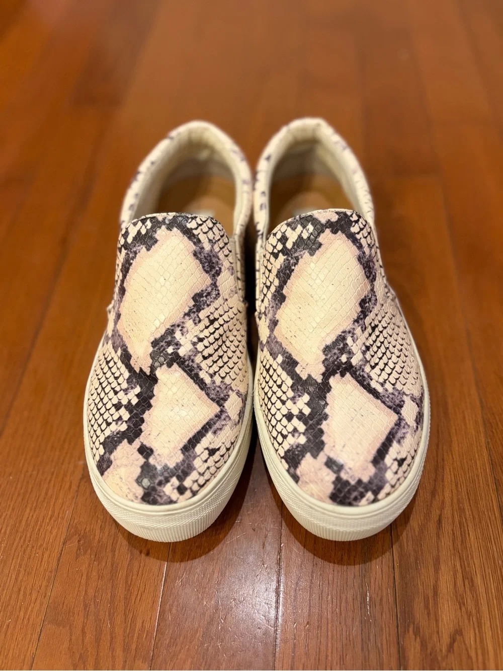 Steve Madden Pink Snake-Print Slip-On Sneakers